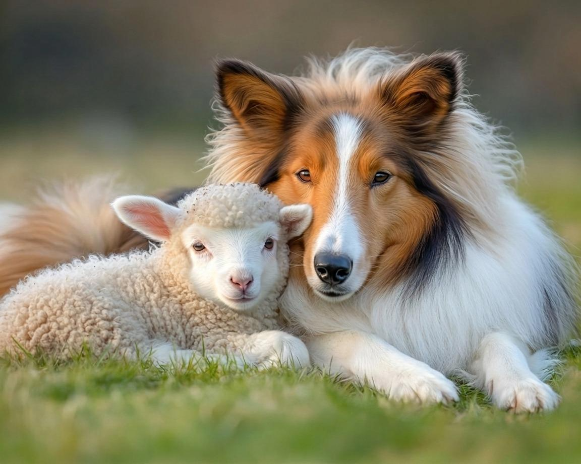 Collie and Lamb Diamond Art Kit