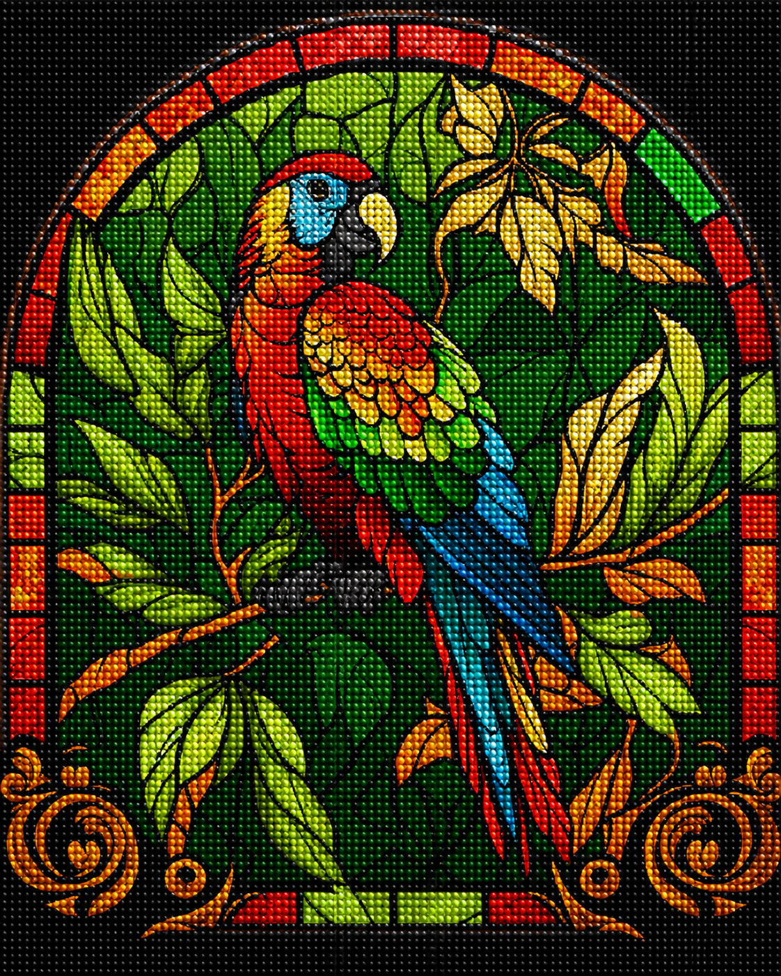Colorful Abstract Parrot Panel Diamond Art Kit