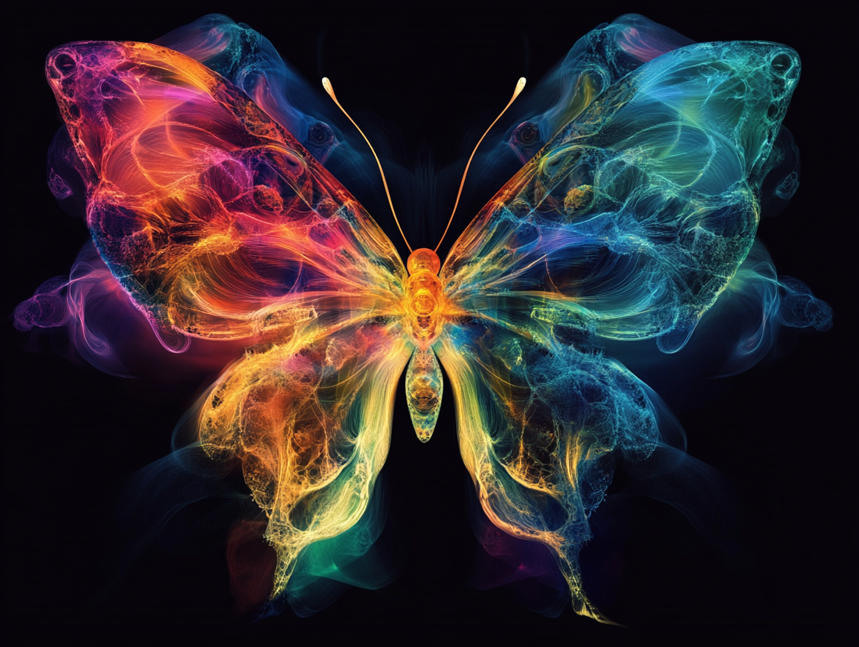 Colorful Butterfly in Smoke Diamond Art Kit