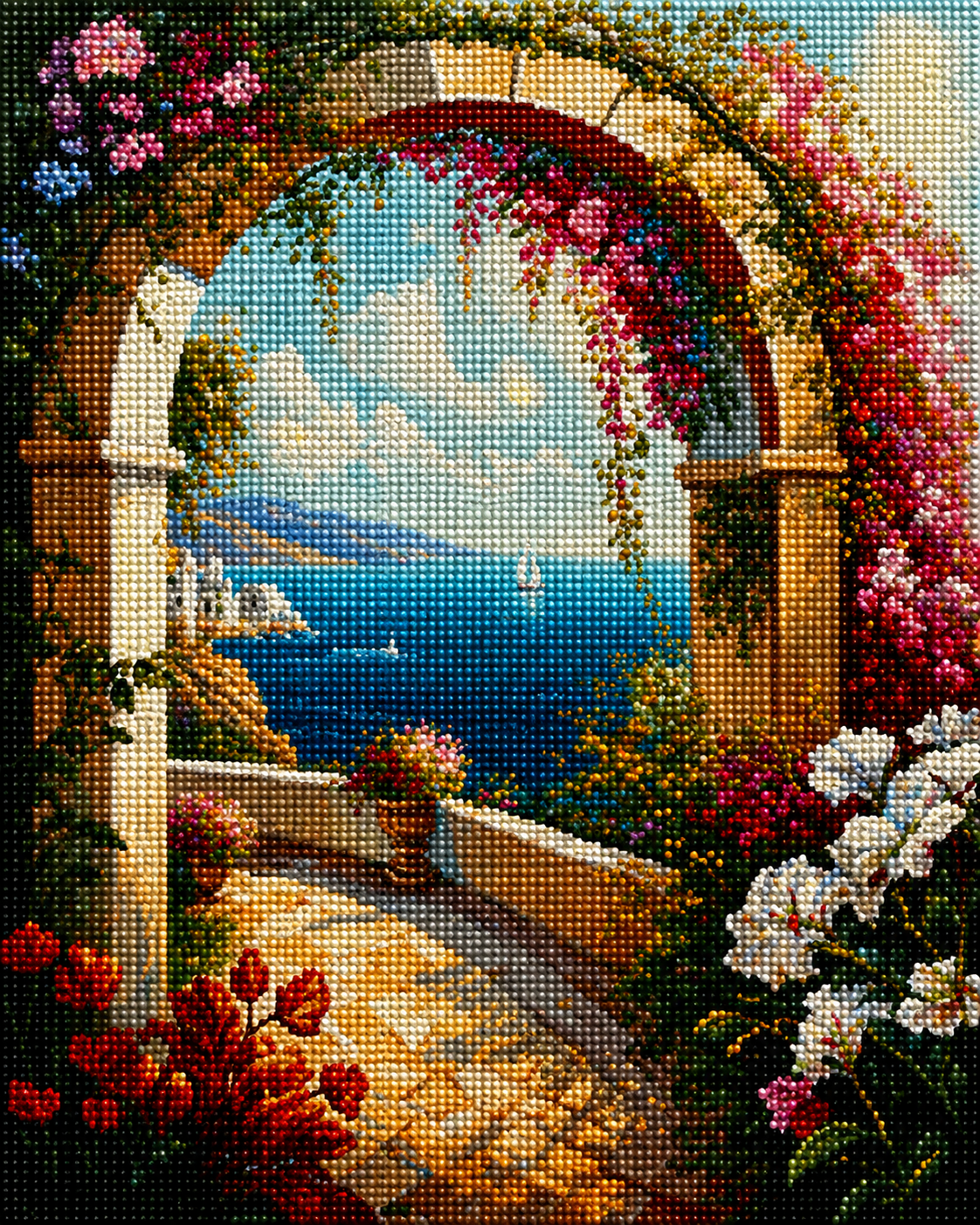 Colorful Flower Archway Diamond Art Kit
