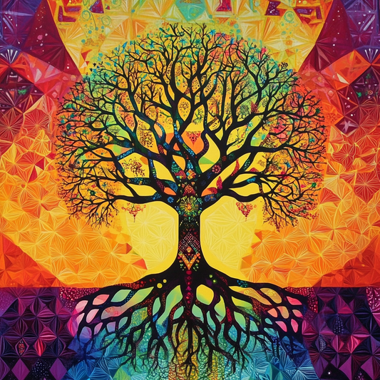 Colorful Tattoo Tree Diamond Art Kit