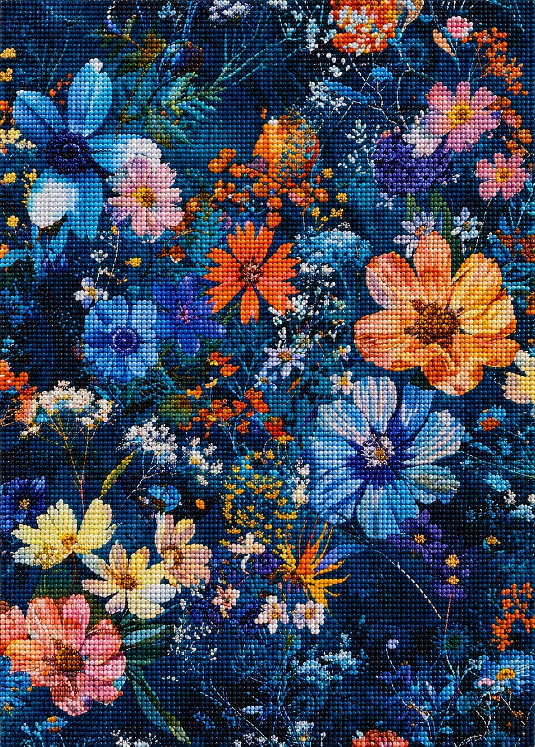 Colorful Wildflower Pattern Diamond Art Kit — diamond art kit canvas