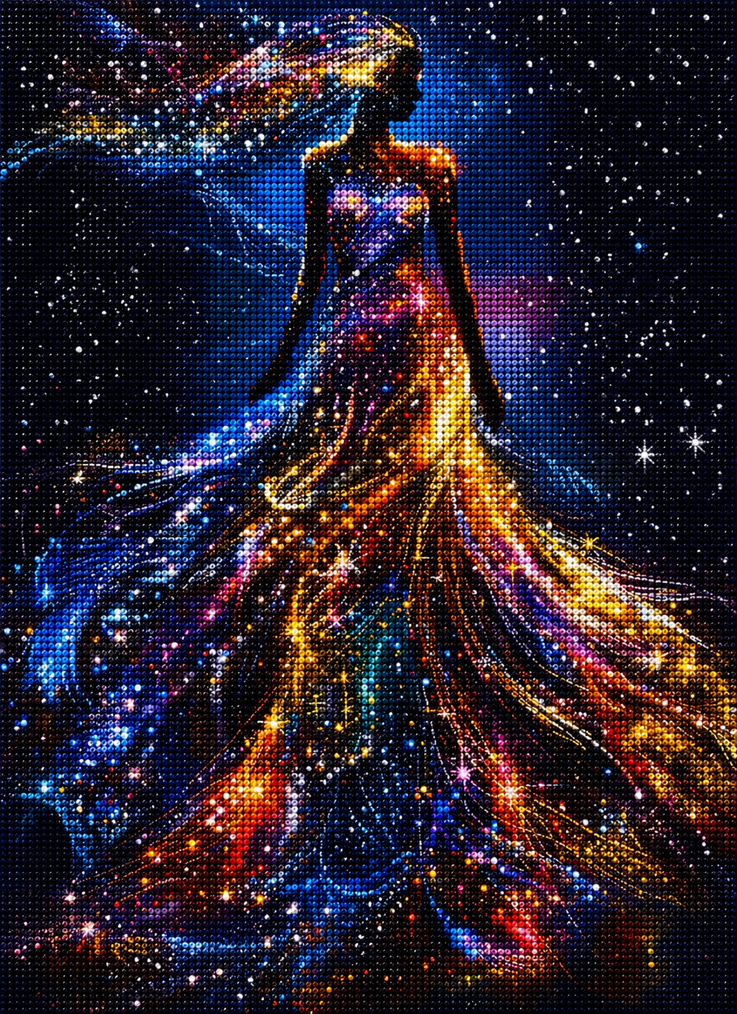 Cosmic Dress Woman Diamond Art Kit