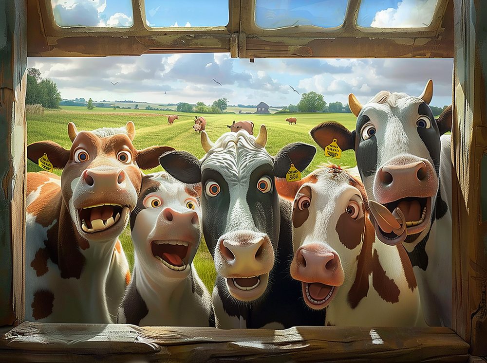 Crazy Cows Window Diamond Art Kit