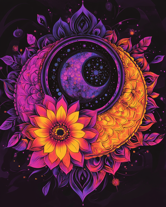 Crescent Moon Mandala Diamond Art Kit