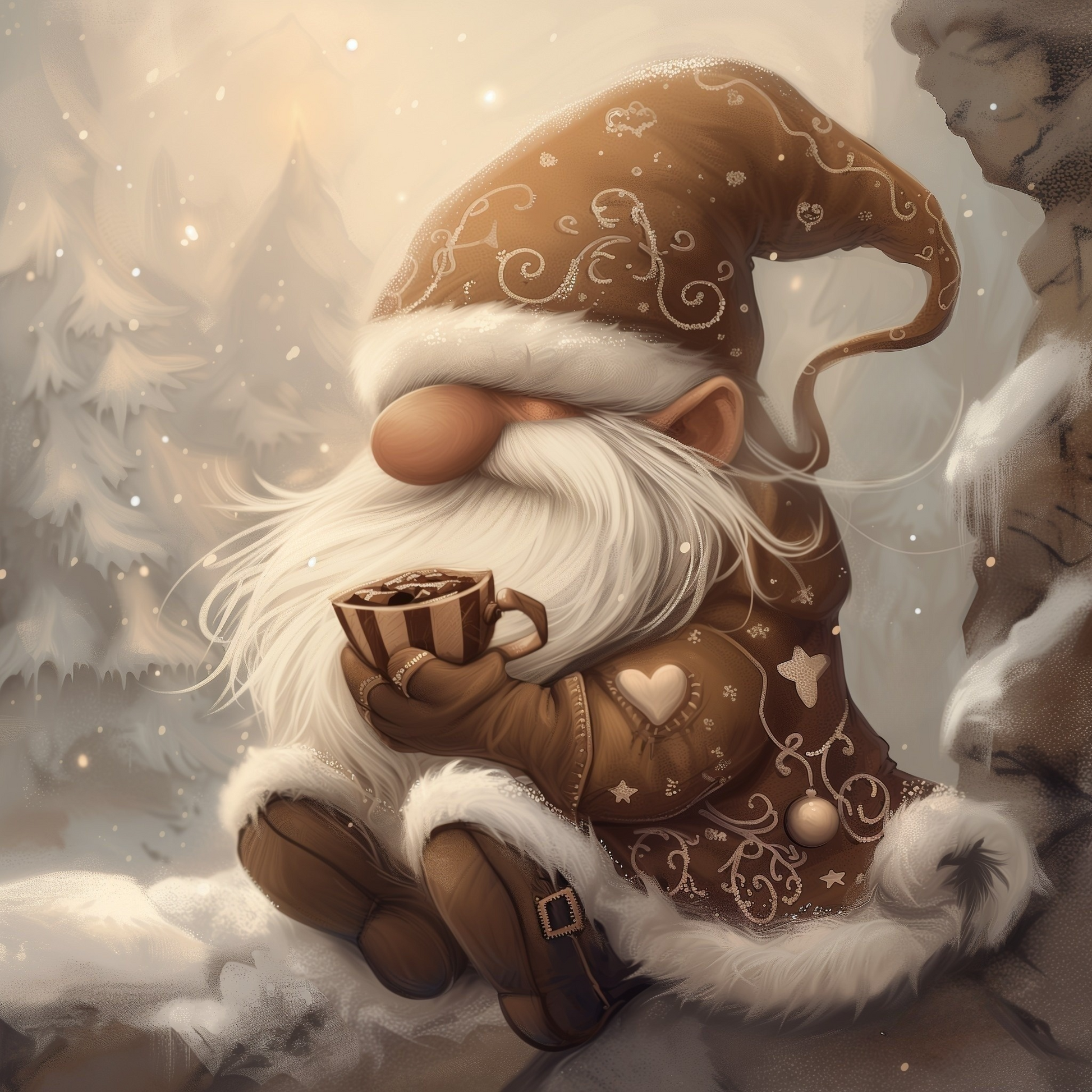 Cup of Coffee Gnome Diamond Art Kit