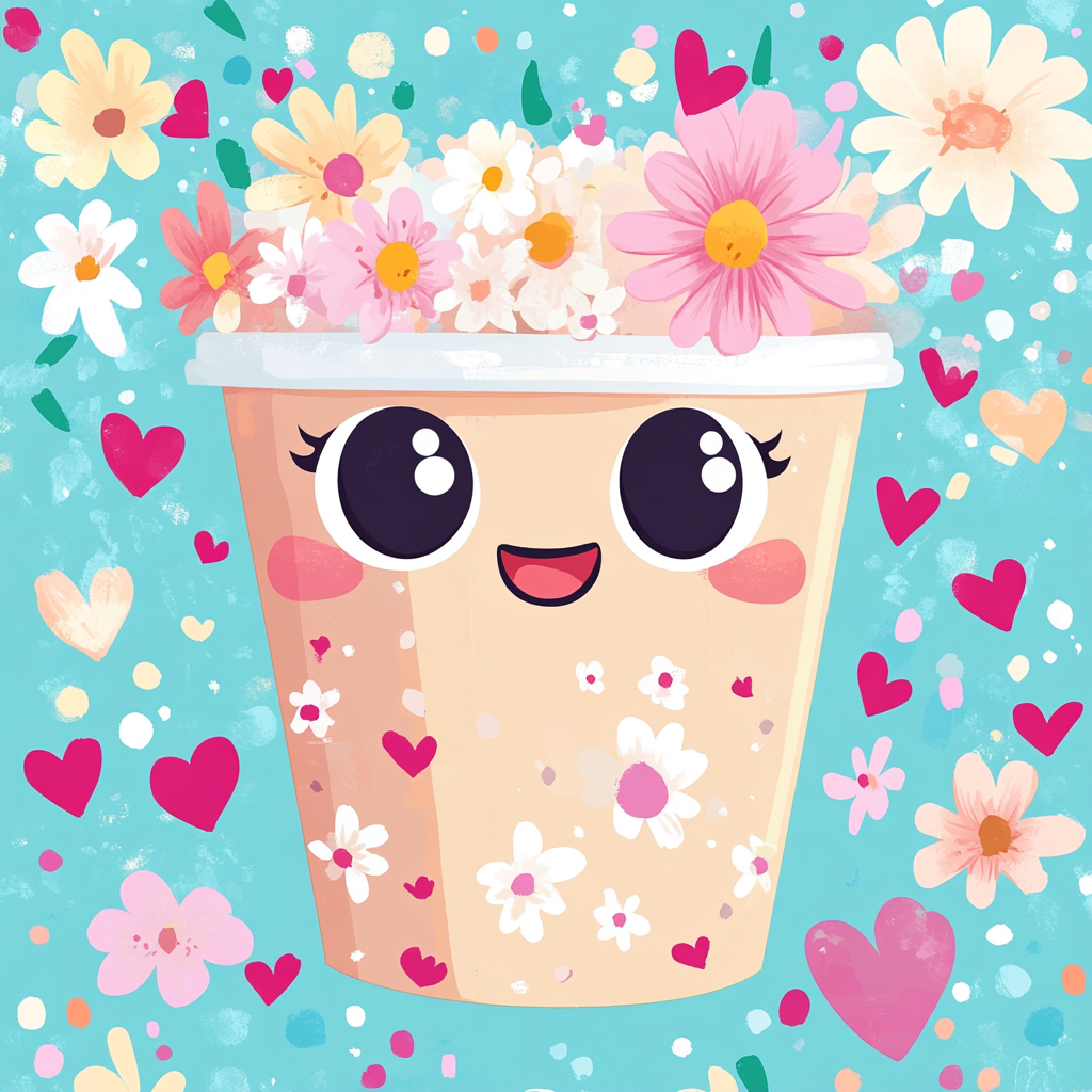 Cute Cup Of Coffee Diamond Art Kit