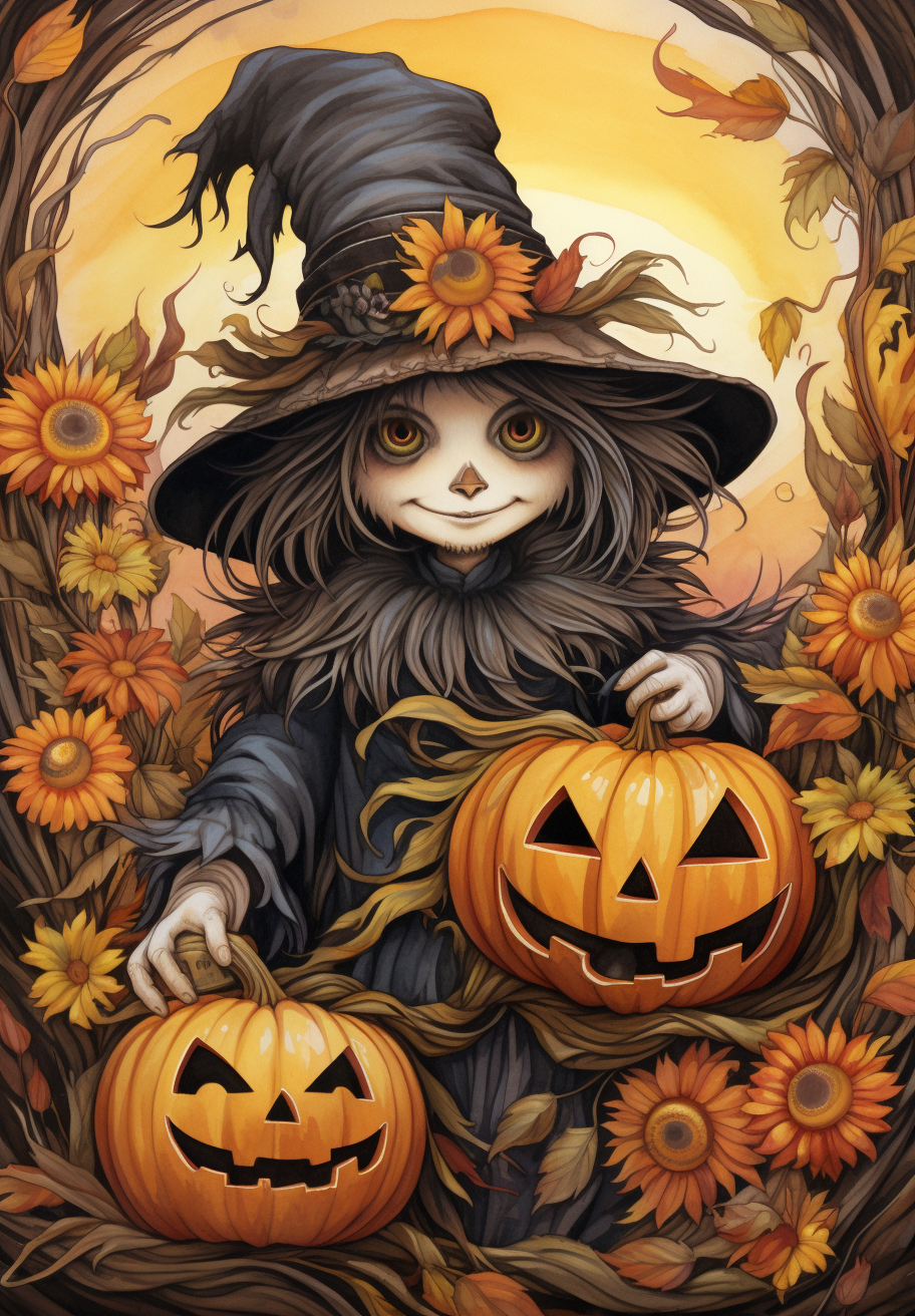 Cute Face Scarecrow Diamond Art Kit