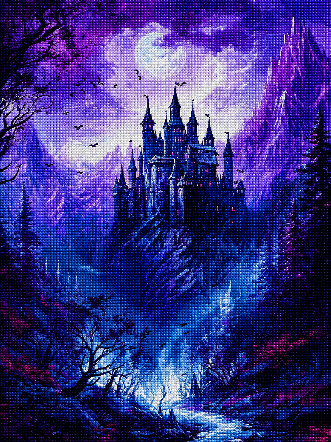 Deep Purple Forest Castle Diamond Art Kit