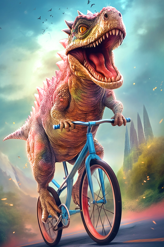 Dinosaur and Bicycle Diamond Art Kit