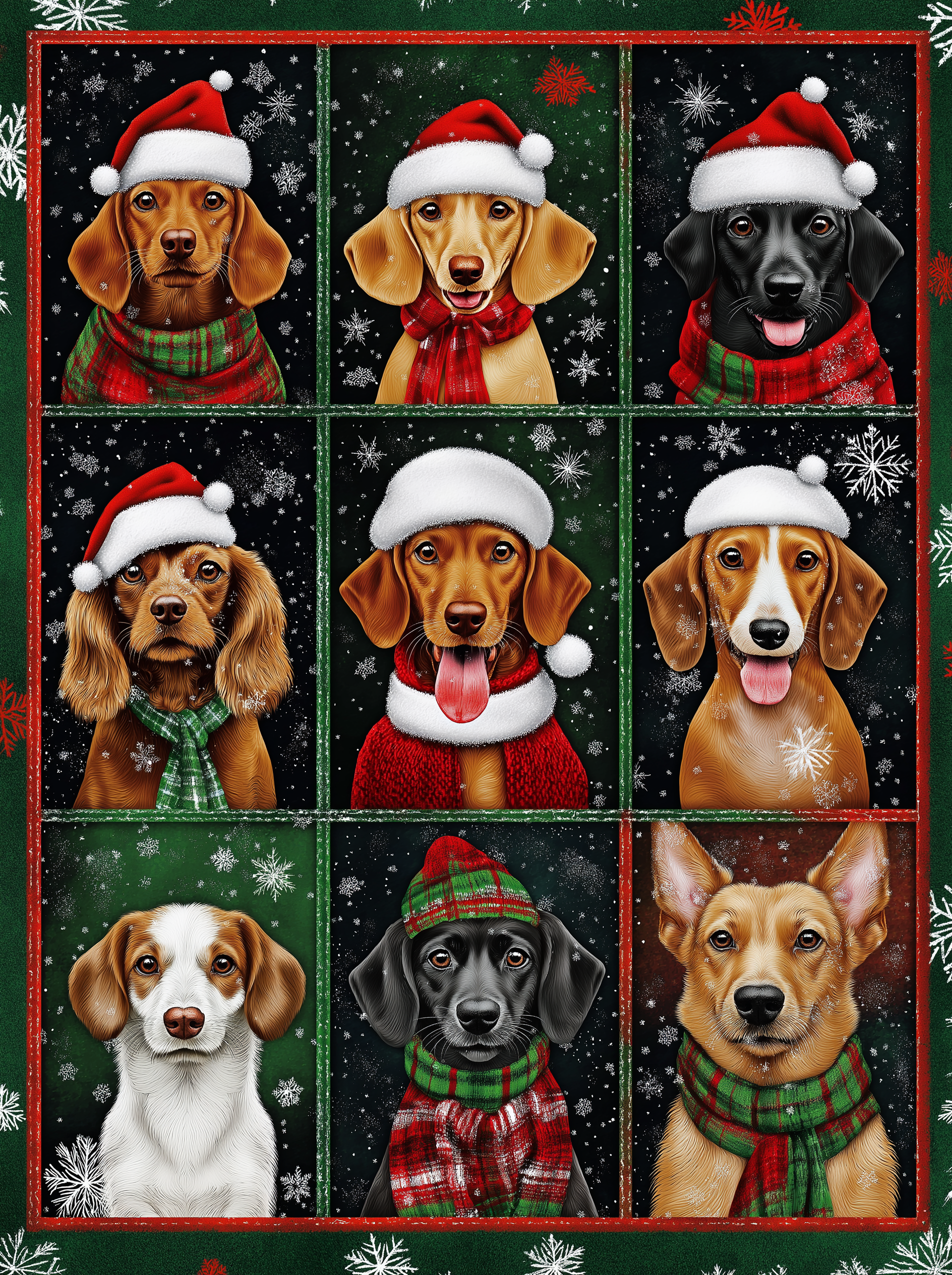 Dogs and Christmas Portraits Diamond Art Kit
