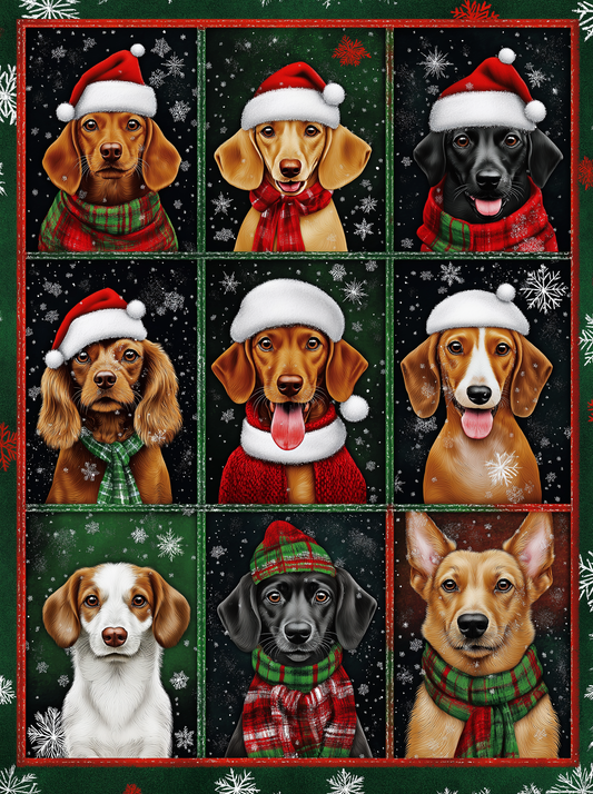Dogs and Christmas Portraits Diamond Art Kit