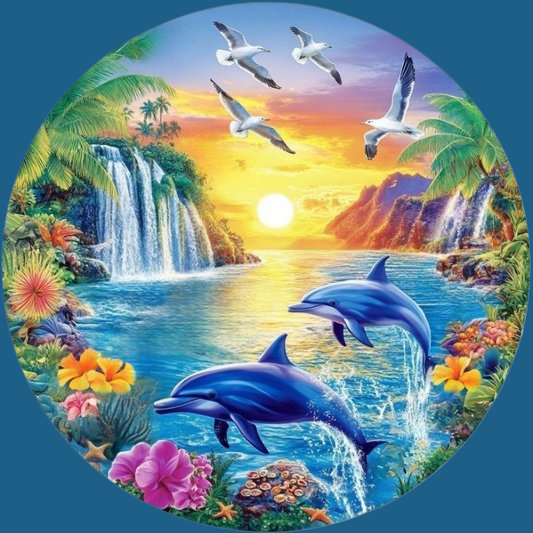 Dolphins and Seagulls Diamond Art Kit