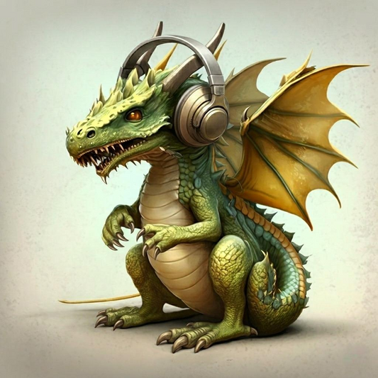 Dragon and Headphones Diamond Art Kit