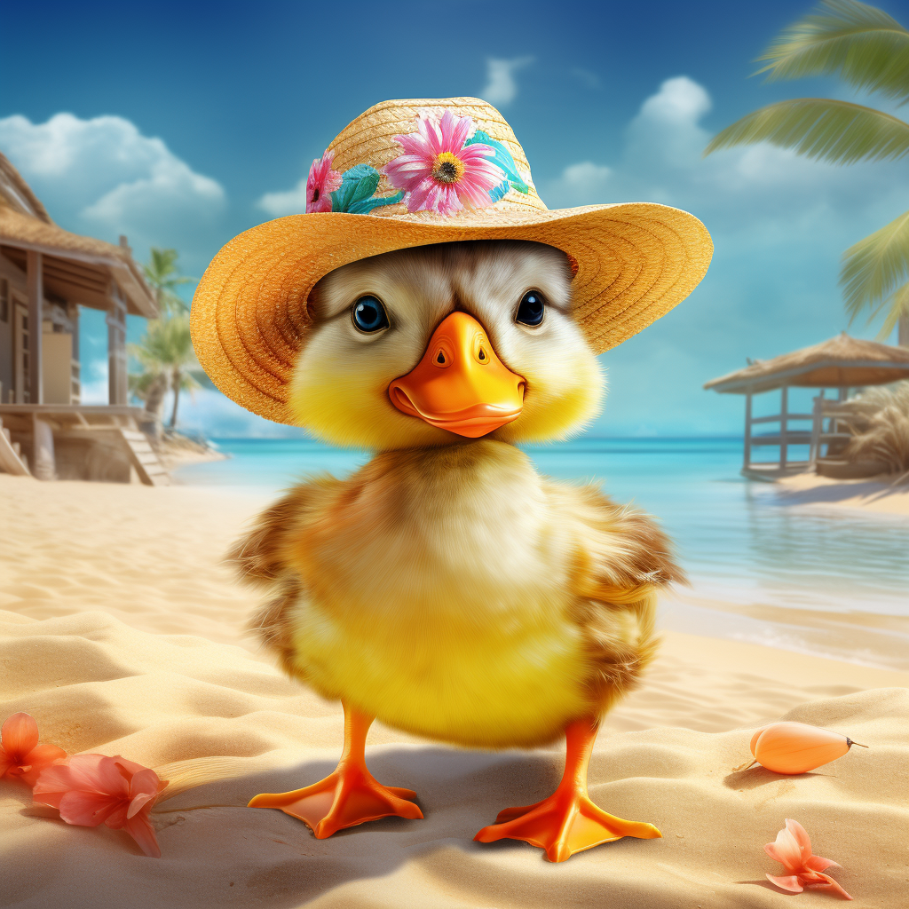 Duckling Beach Vacation Diamond Art Kit