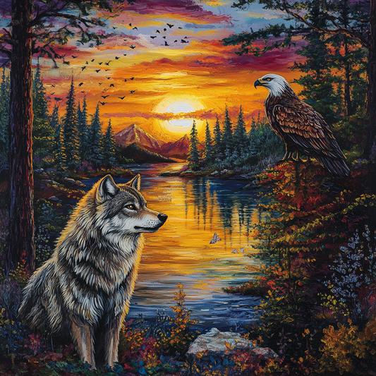 Eagle and Wolf Diamond Art Kit