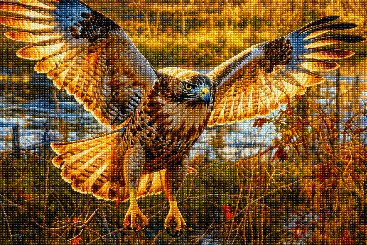 Eagle Spread Wing Landing Diamond Art Kit — diamond art kit canvas