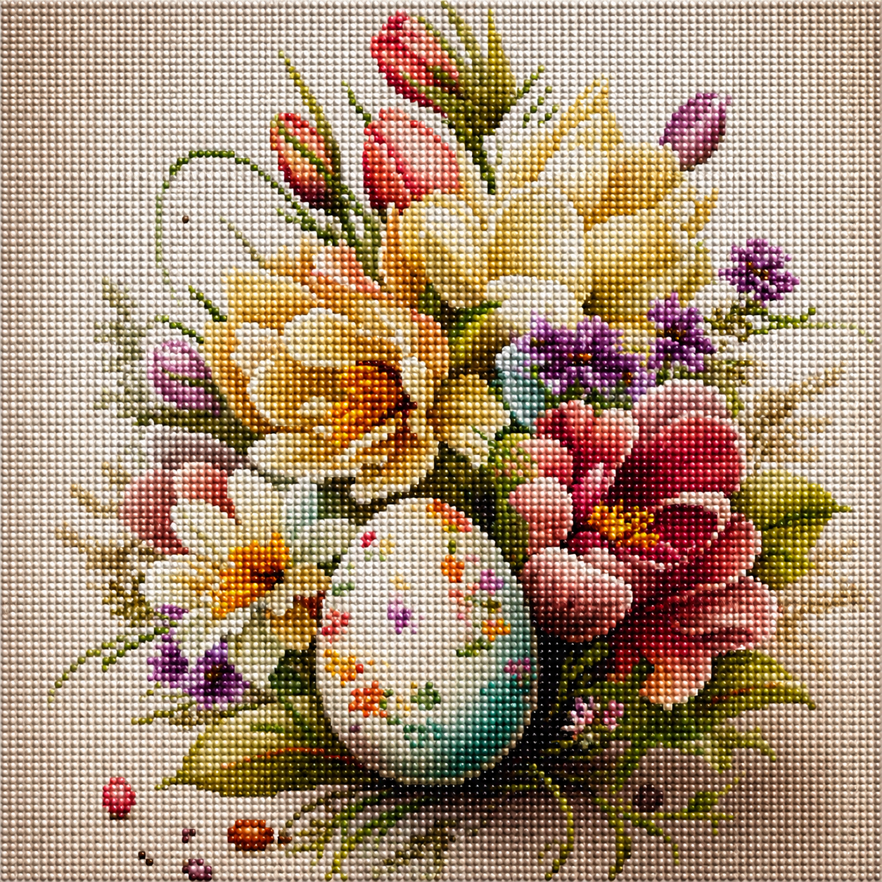 Easter Egg Flower Bouquet Diamond Art Kit — diamond art kit canvas