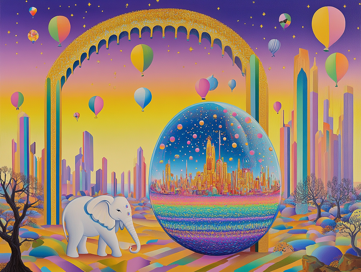 Elephant and City Egg Diamond Art Kit