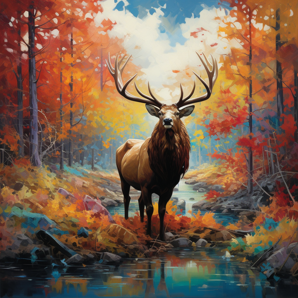 Elk In Autumn Diamond Art Kit