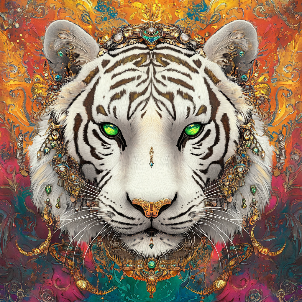Emerald Eye White Tiger Diamond Art Kit