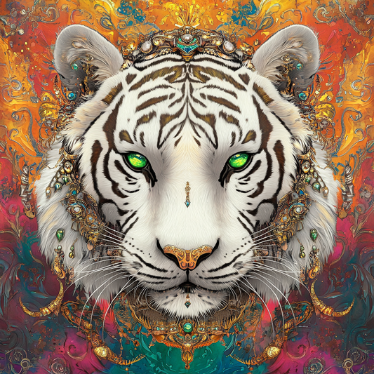 Emerald Eye White Tiger Diamond Art Kit