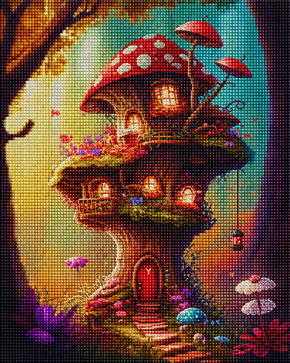 Fairyhouse With Lights Diamond Art Kit — diamond art kit canvas