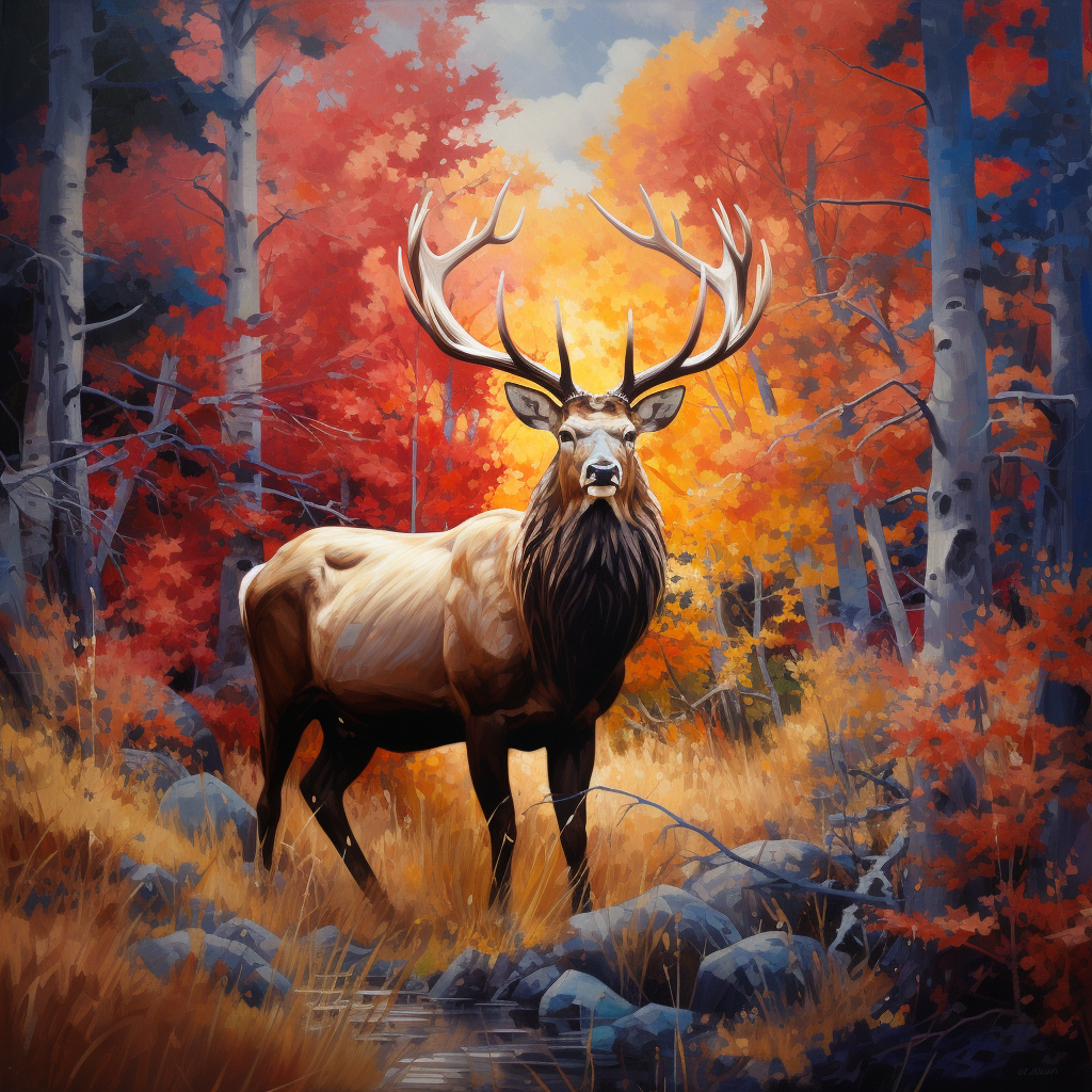 Fall Colors Elk Diamond Art Kit