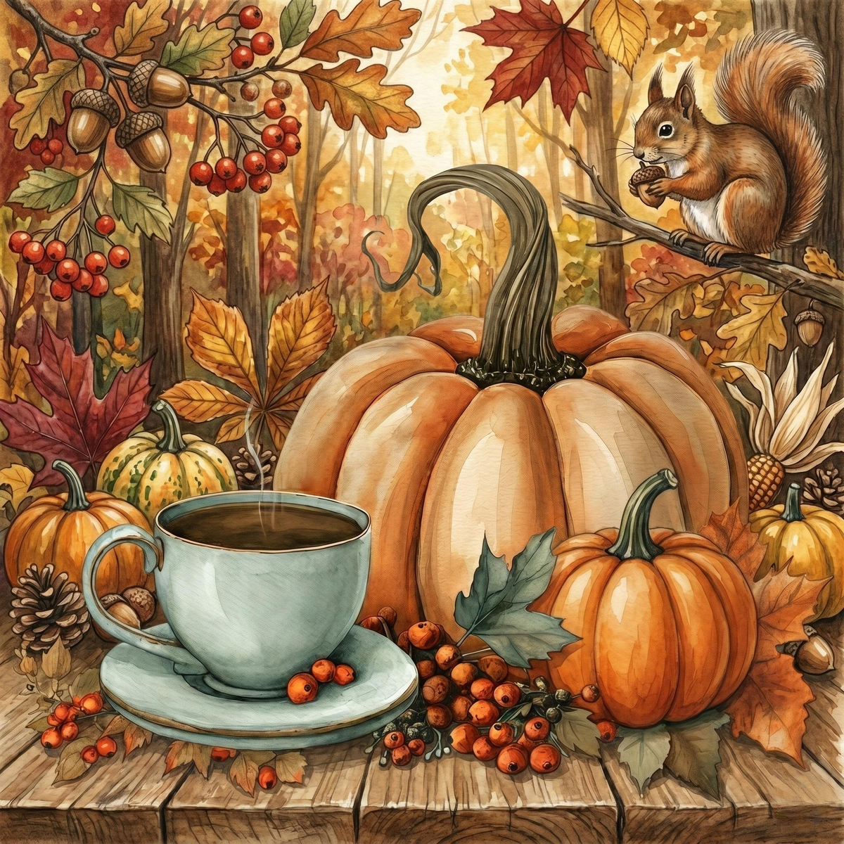 Fall Cup of Coffee Diamond Art Kit
