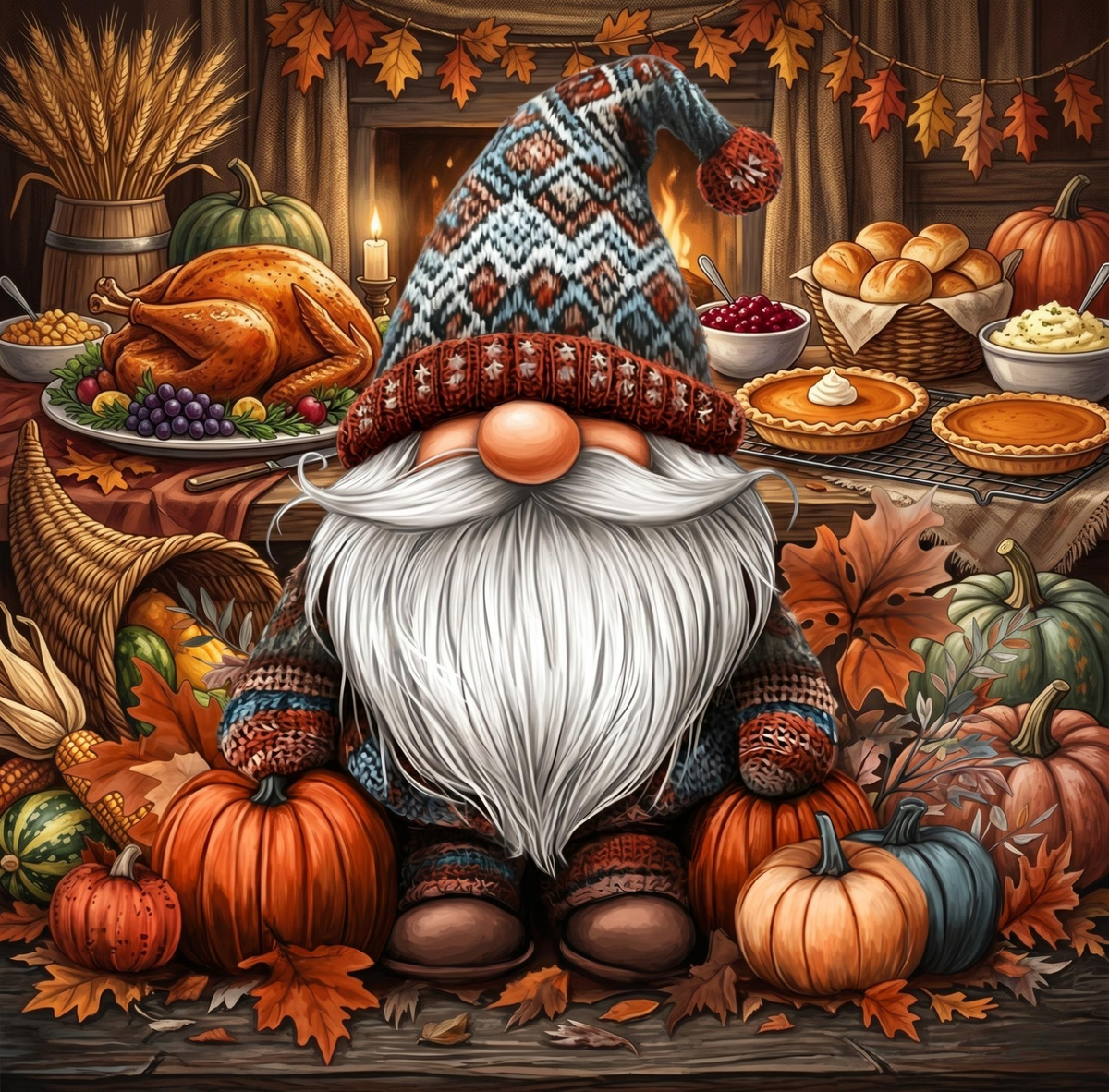Fall Hat Pumpkin Gnome Diamond Art Kit