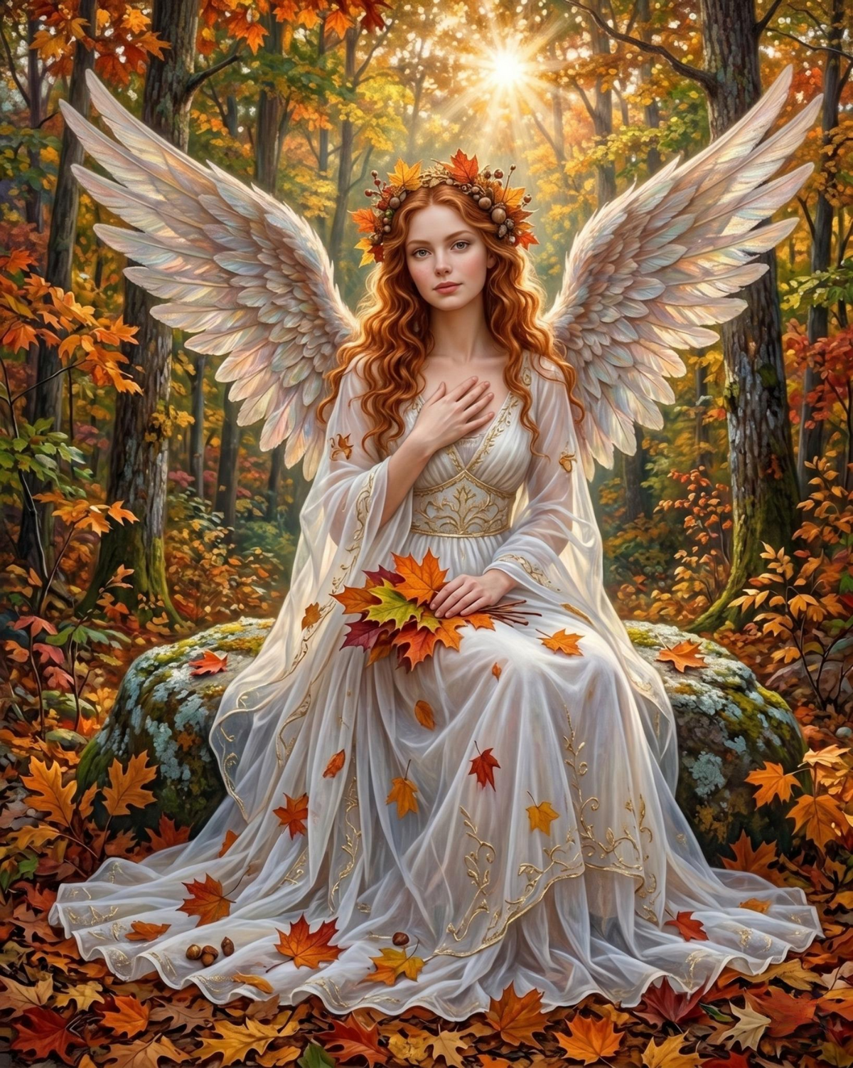 Fall Leaf Angel Diamond Art Kit