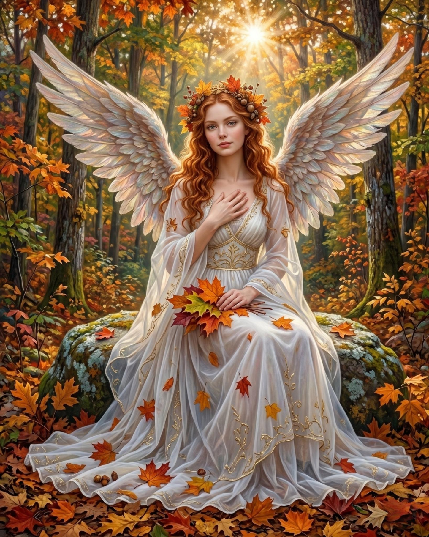 Fall Leaf Angel Diamond Art Kit