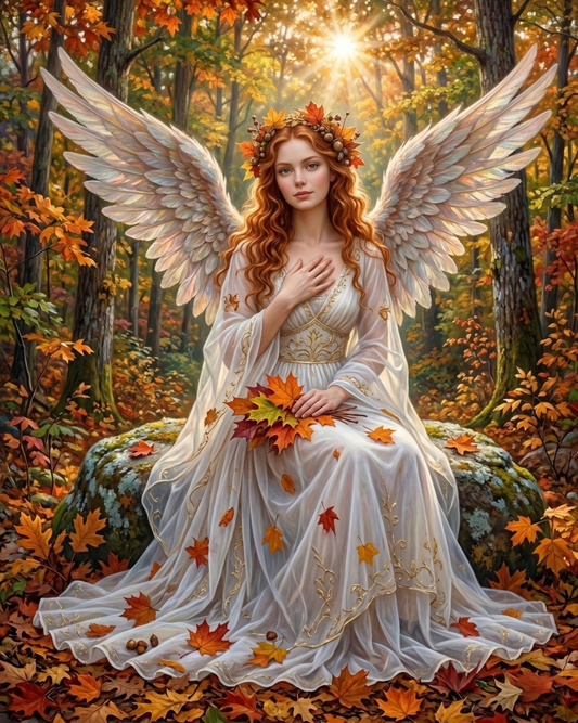 Fall Leaf Angel Diamond Art Kit