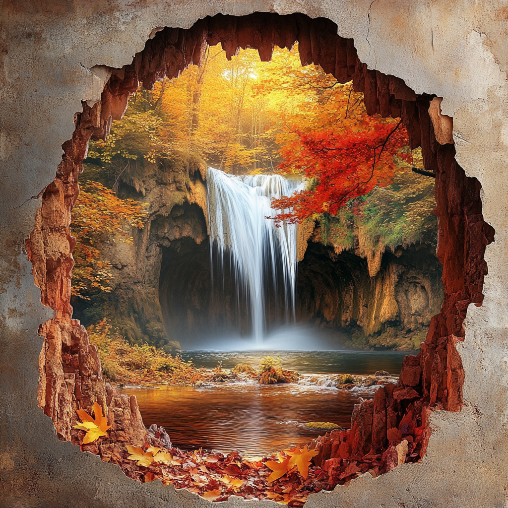 Fall Leaf Waterfall Diamond Art Kit