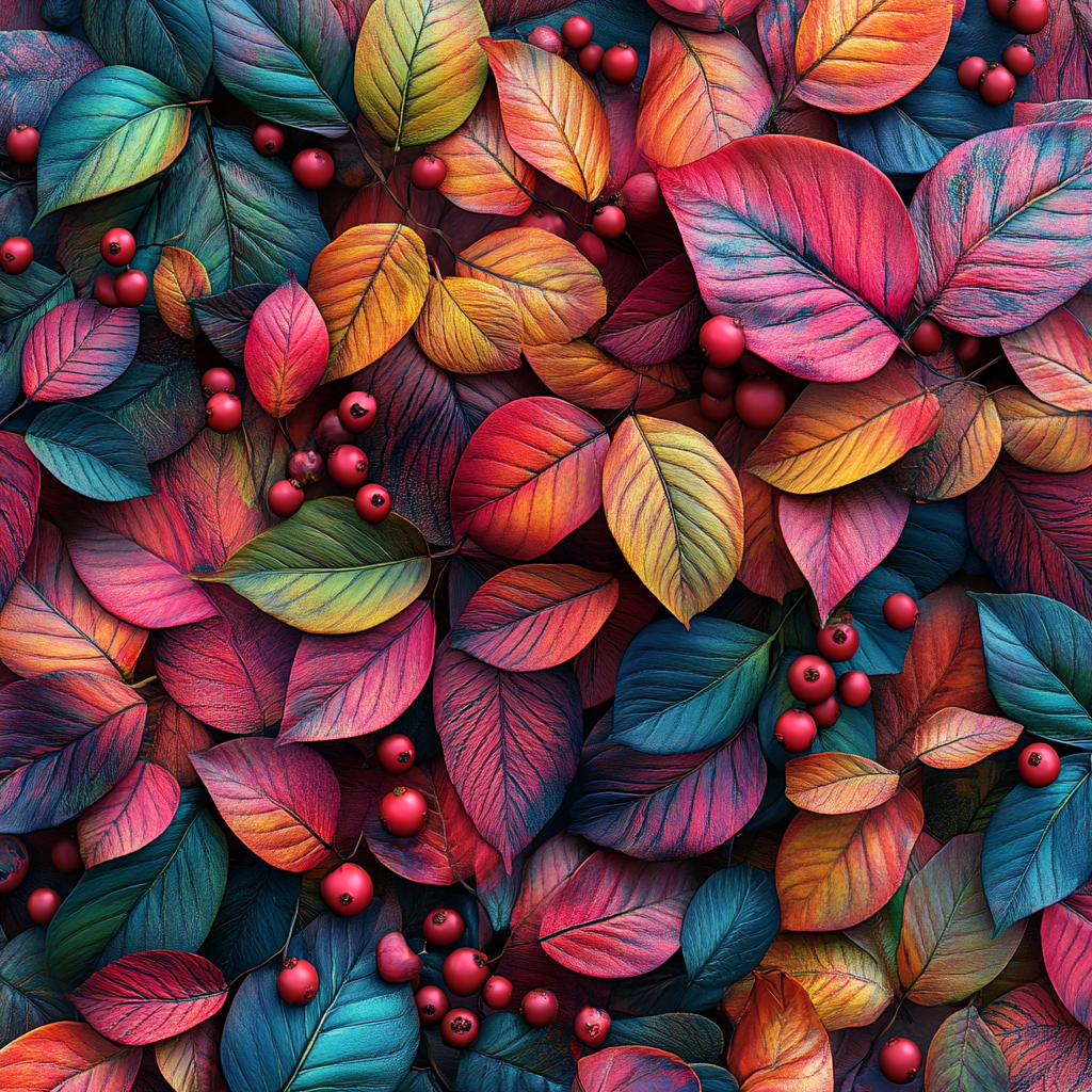 Fall Leaves and Berries Diamond Art Kit