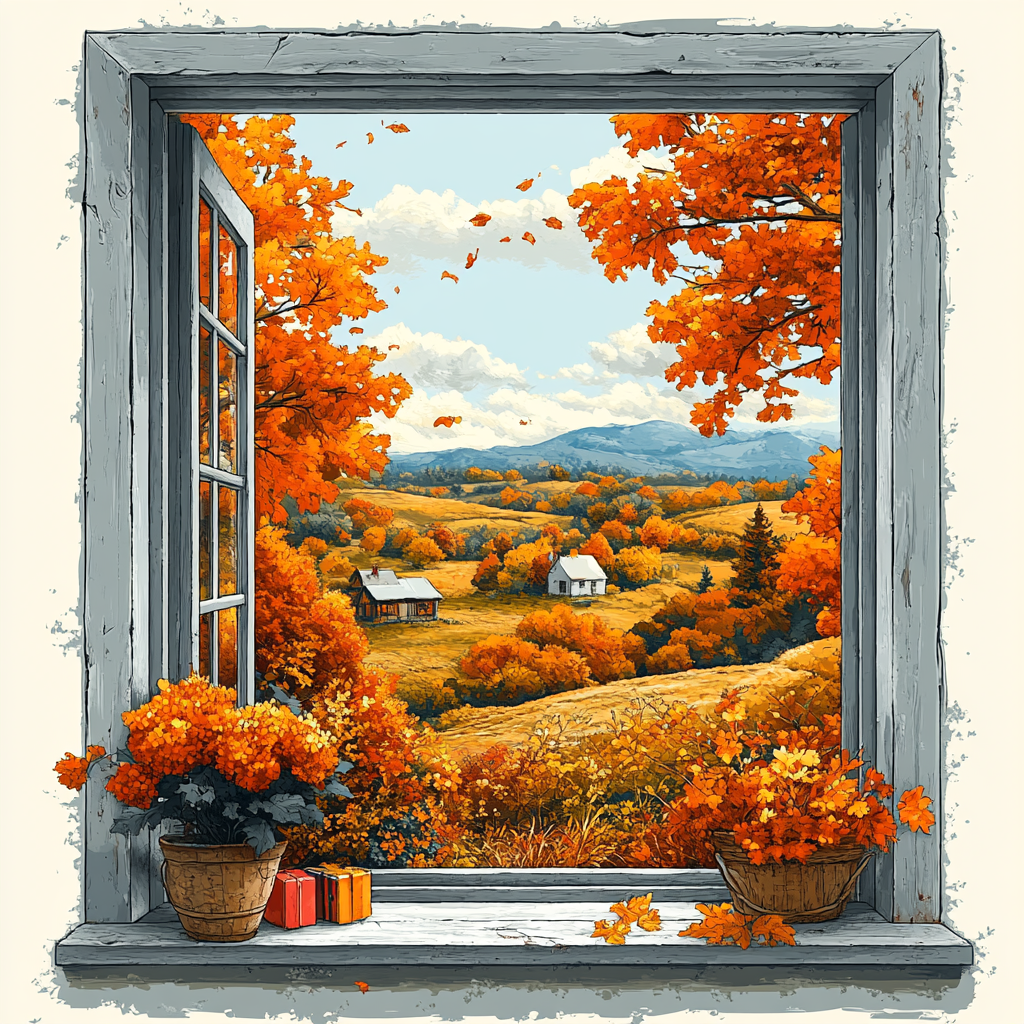 Fall Open Window Diamond Art Kit