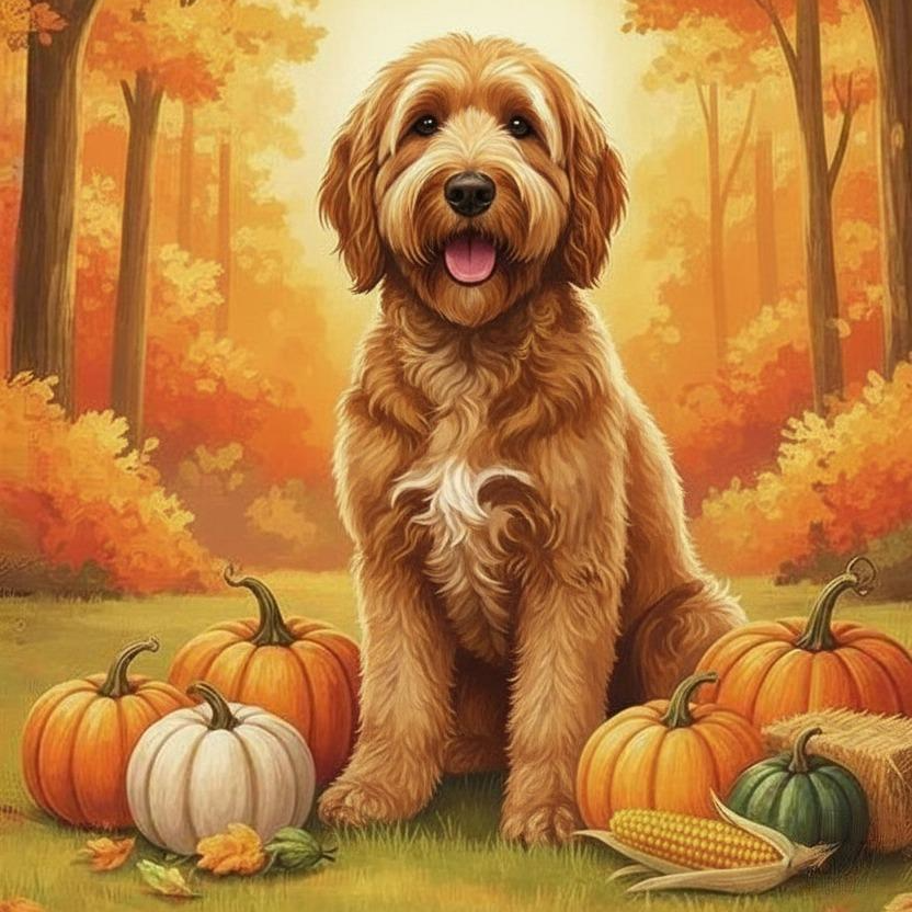 Fall Pumpkin Golden Noodle Diamond Art Kit