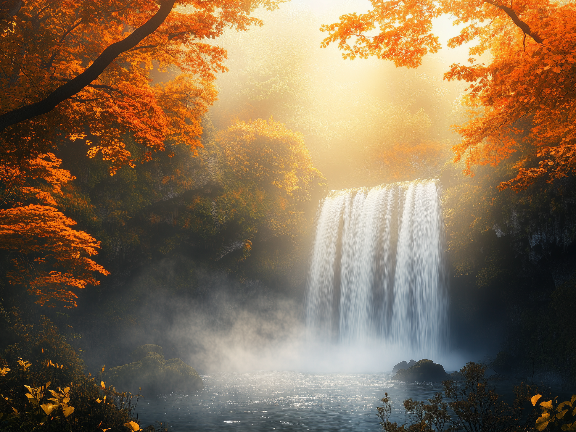 Fall Trees and Waterfall Diamond Art Kit