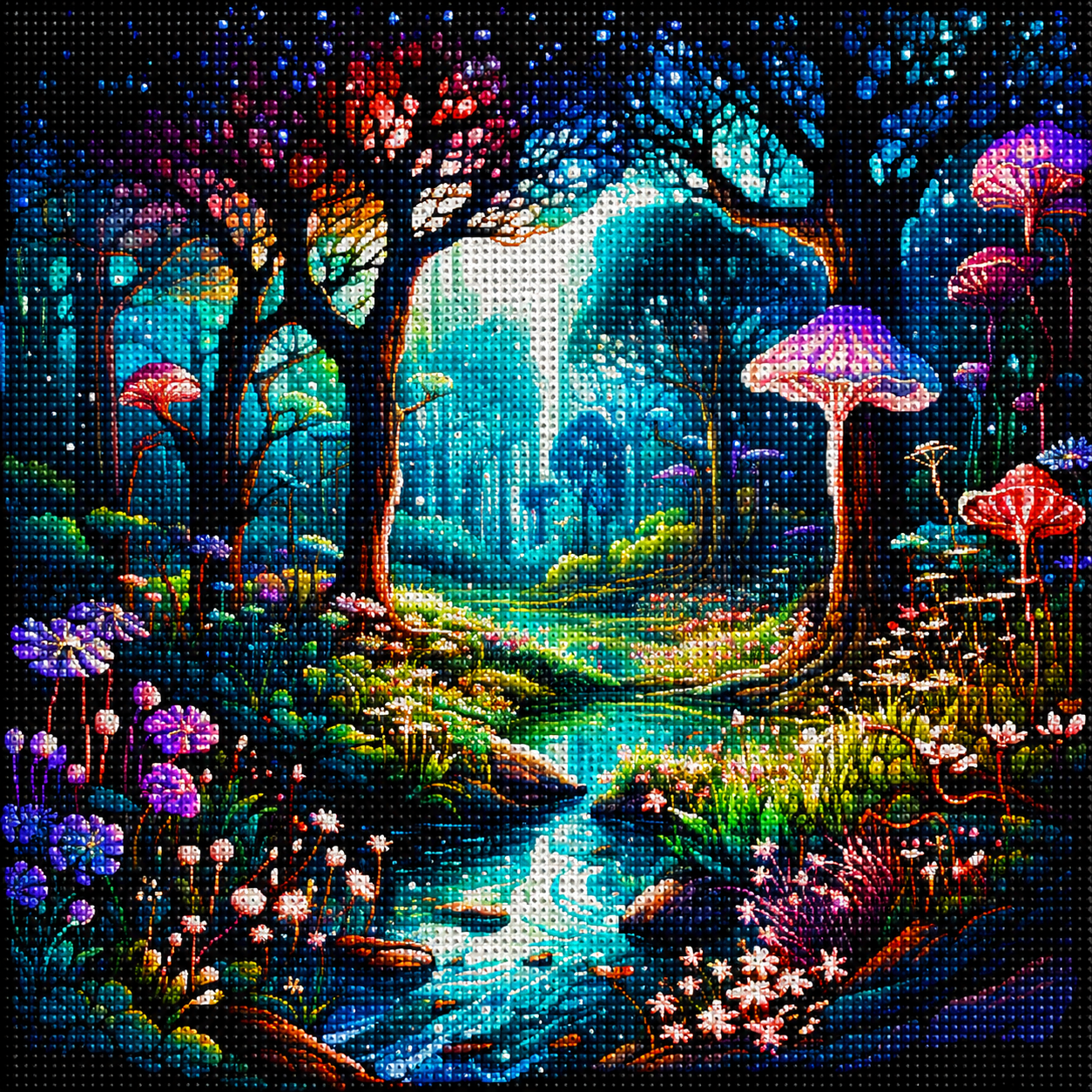Fantasy Forest Stream Diamond Art Kit