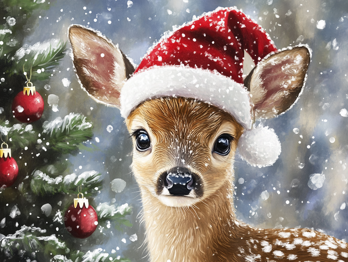 Fawn at Christmas Diamond Art Kit