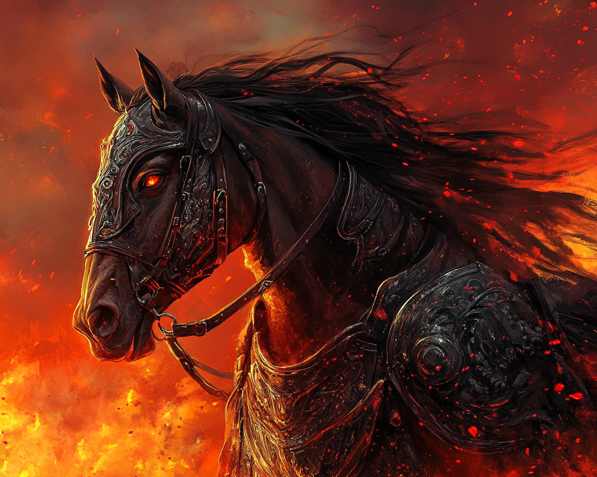 Fiery Armored Horse Diamond Art Kit