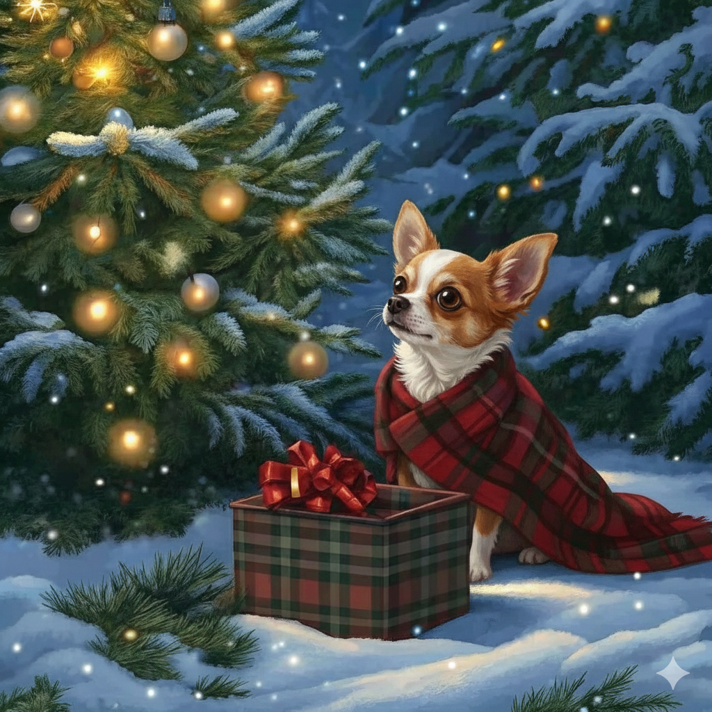 Chihuahua Christmas Present Diamond Art Kit