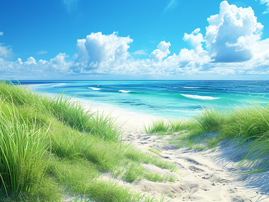 Grassy Path To The Beach Diamond Art Kit