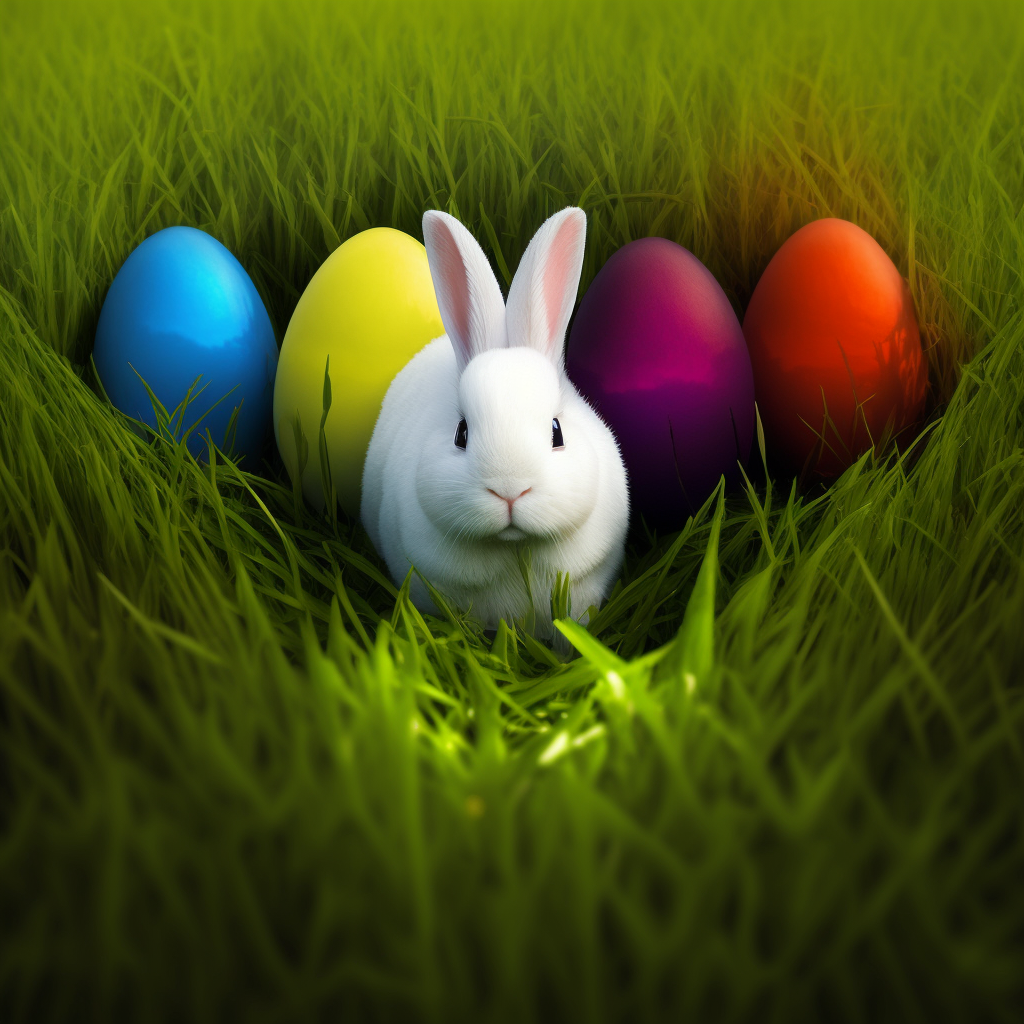Four Egg White Easter Bunny Diamond Art Kit