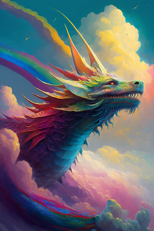 Rainbow Spiked Dragon Head Diamond Art Kit