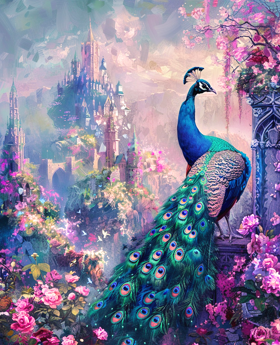Flowery Kingdom Peacock Diamond Art Kit
