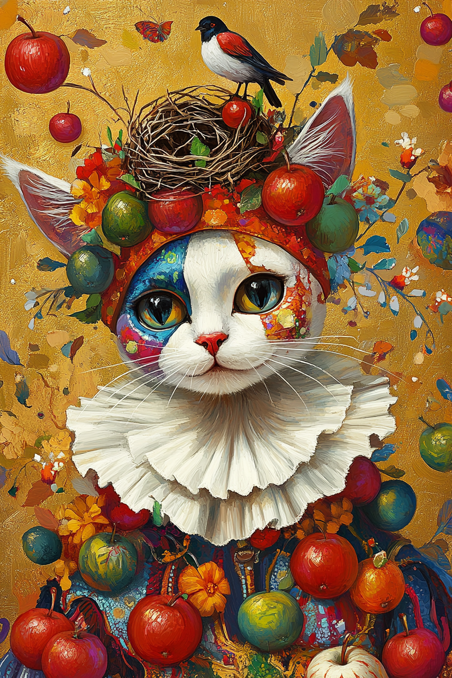 Cat Fruit Jester Diamond Art Kit