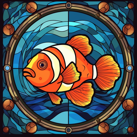 Orange Whitefish Abstract Diamond Art Kit