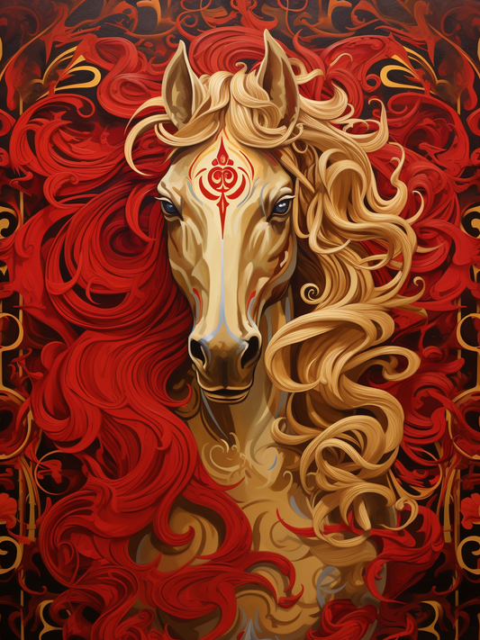 Golden Arabian Horse Diamond Art Kit