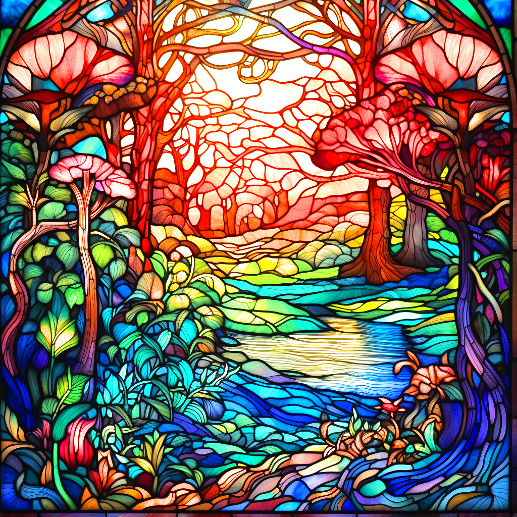 Abstract Water Forest Diamond Art Kit
